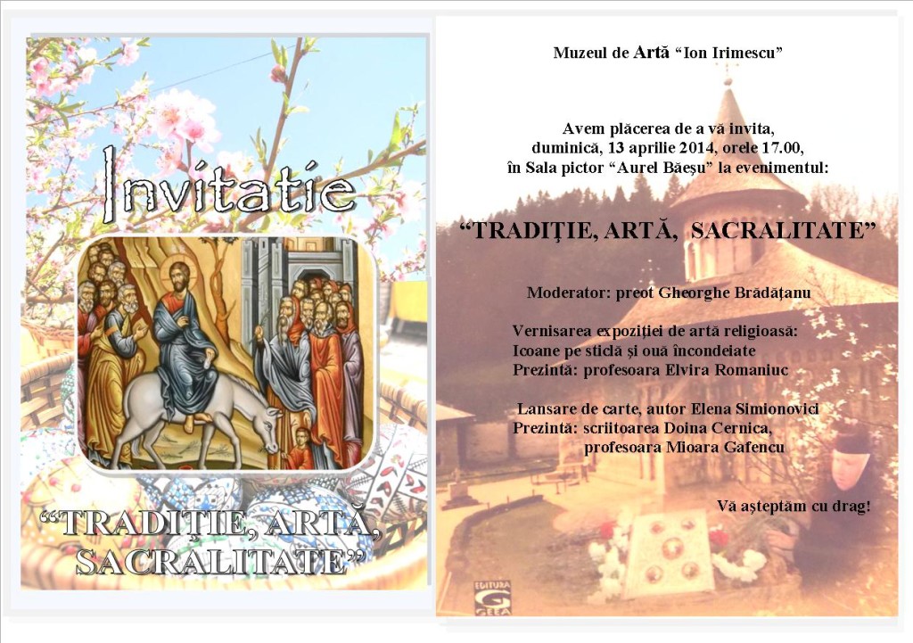 INVITATIE-Eveniment- Traditie, Arta, Sacralitate